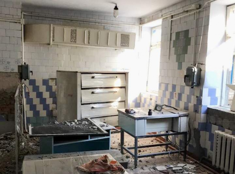 В детском саду №1 полным ходом идет ремонт пищеблока