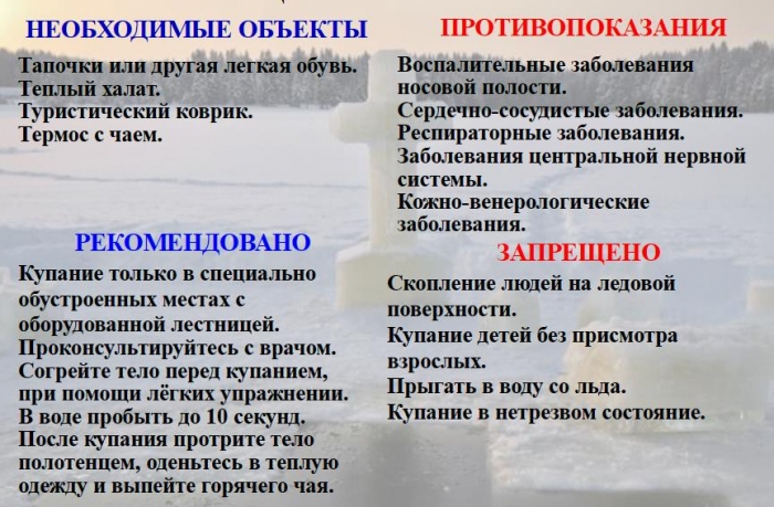 Соблюдайте меры безопасности во время Крещенских купаний