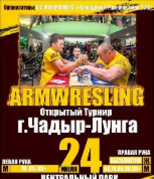 Турнир по армрестлингу пройдёт в чадыр-лунгском центральном парке 24 июля